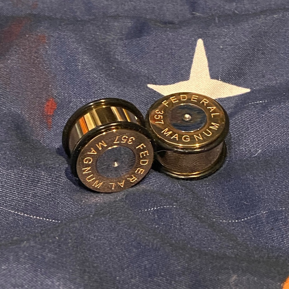 357 Magnum Shell Ear Gauges 3/4”